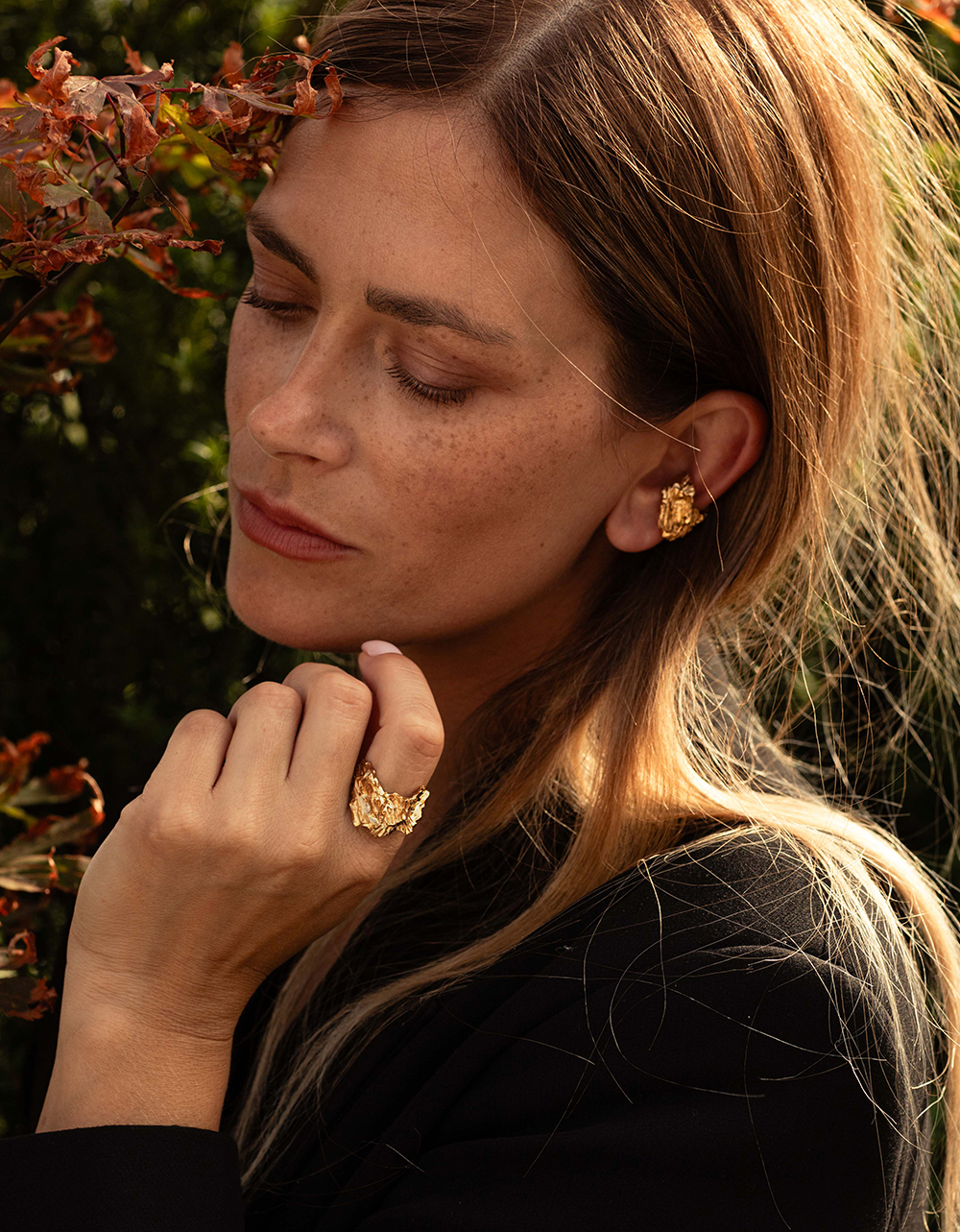  Desire Ring Sen Jewelry srebrny pierścionek pozłacany 